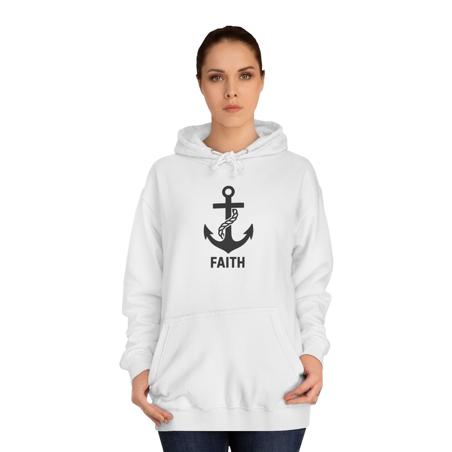 Faith Anchor Unisex College Hoodie, Inspirational Apparel, Christian Gift, College Sweatshirt, Religious Hoodie, Casual Wear, Everyday Style