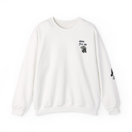 Faith-Inspired Unisex Crewneck Sweatshirt - Jesus Saves Me Design