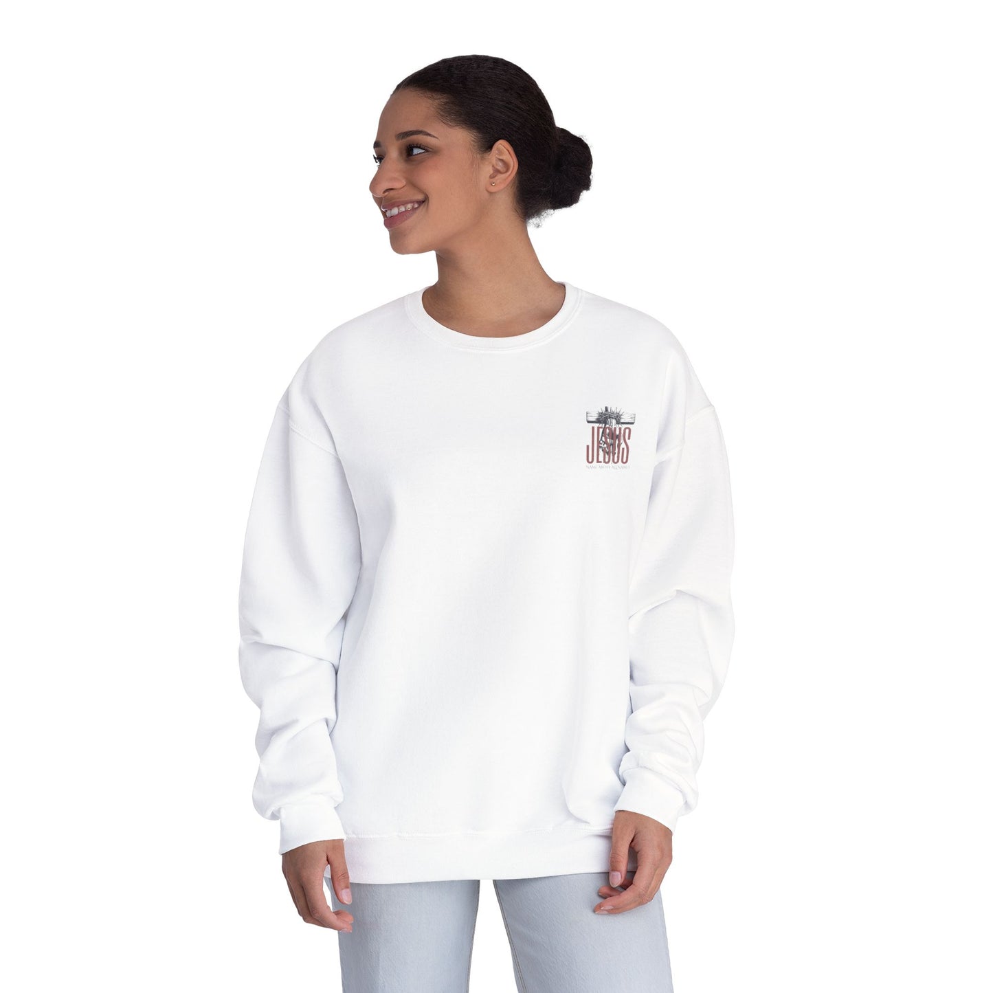 Faith-Inspired Unisex Crewneck Sweatshirt - 'Jesus, Name Above All Names'