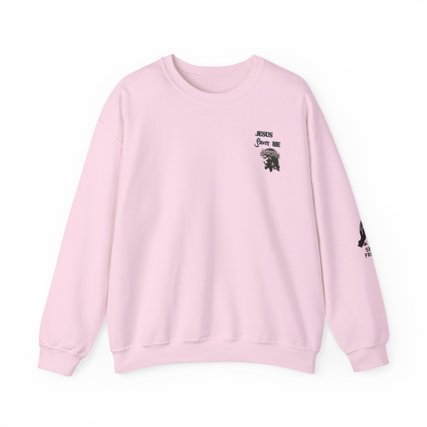 Faith-Inspired Unisex Crewneck Sweatshirt - Jesus Saves Me Design