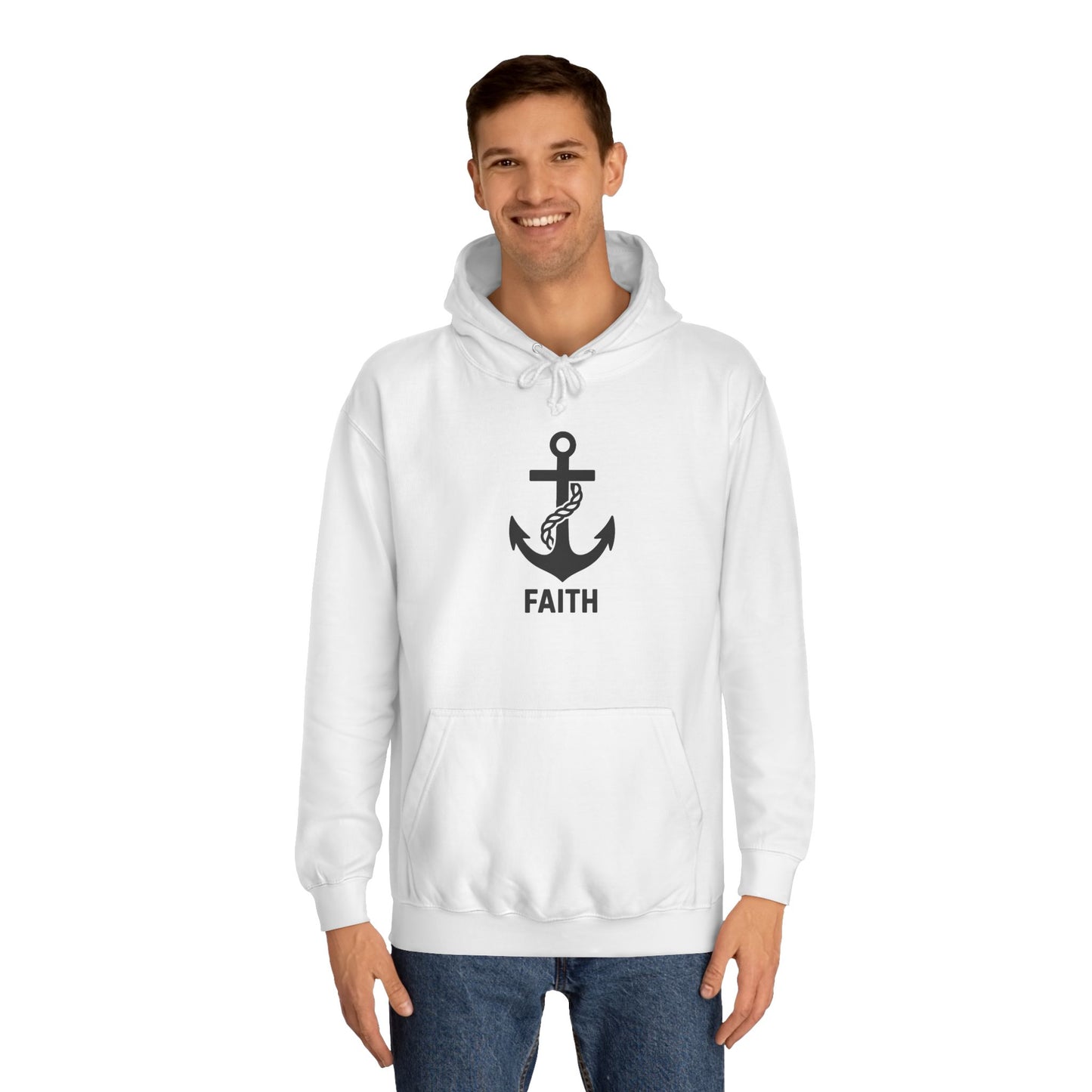 Faith Anchor Unisex College Hoodie, Inspirational Apparel, Christian Gift, College Sweatshirt, Religious Hoodie, Casual Wear, Everyday Style